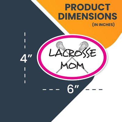 Magnet Me Up Lacrosse Mom Sports Pink Oval Magnet Decal, 4x6 Inches, Heavy Duty Automotive Magnet for Car Truck SUV Image 1