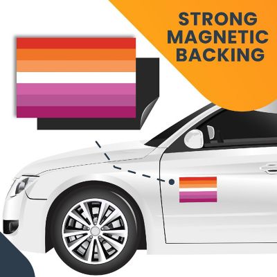 Magnet Me Up Lesbian Pride Flag Car Magnet Decal, 4x6 Inches, Heavy Duty Automotive Magnet for Car Truck SUV, in Support of LGBTQ Image 3