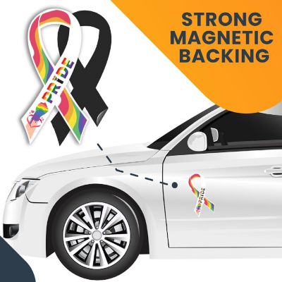 Magnet Me Up LGBTQ Gay Pride Ribbon in Support of LGBTQ Rights Magnet Decal, 3.5x7 Inches, Waterproof for Car, Truck, SUV or Any Other Magnetic Surfaces Image 3