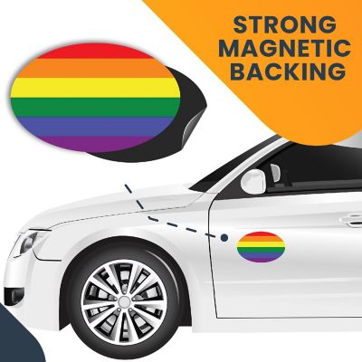 Magnet Me Up LGBTQ Oval Magnet Decal, 4x6 Inches, Heavy Duty Automotive Magnet for Car Truck SUV, In Support of LGBTQ and Gay Pride Image 3