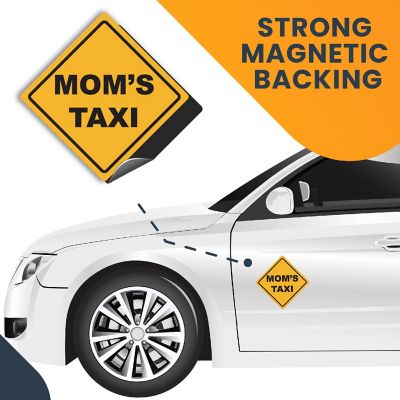 Magnet Me Up Mom's Taxi Magnet Decal, 5x5 Inches, Heavy Duty Automotive Magnet for Car Truck SUV Image 3