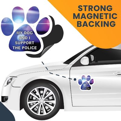 Magnet me Up My Dog and I Support the Police Pawprint Magnet Decal, 5 Inch, Heavy Duty Automotive Magnet for car Truck SUV Image 3
