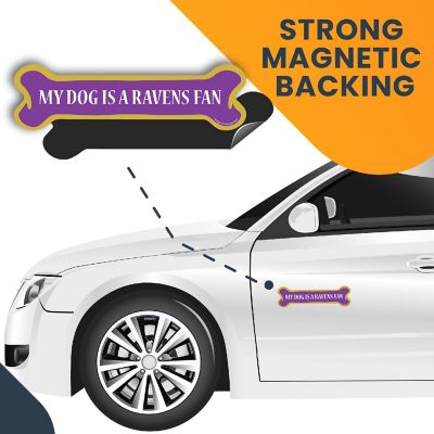 Magnet Me Up My Dog is a Ravens Fan Dog Bone Magnet Decal, 2x7 Inches, Heavy Duty Automotive Magnet for Car Truck SUV Image 3