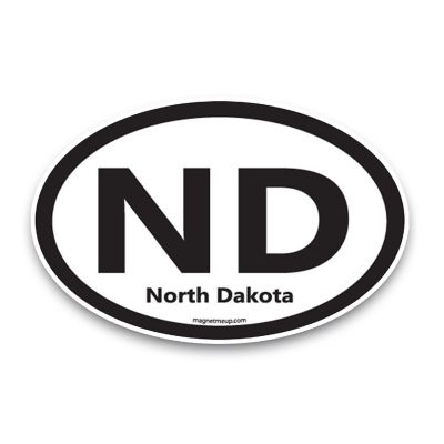 Magnet Me Up ND North Dakota US State Oval Magnet Decal, 4x6 Inches, Heavy Duty Automotive Magnet for Car Truck SUV Image 1