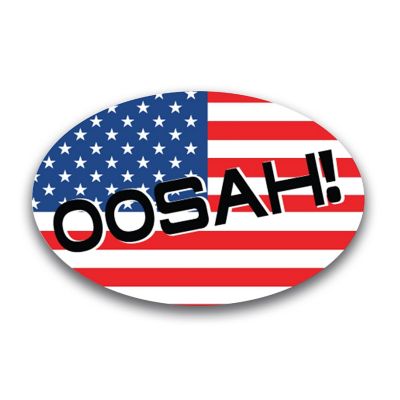 Magnet Me Up OOSAH! American Flag Oval Magnet Decal, 4x6 Inches, Heavy Duty Automotive Magnet for Car Truck SUV Image 1