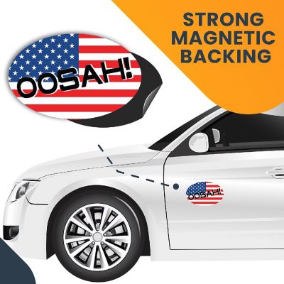 Magnet Me Up OOSAH! American Flag Oval Magnet Decal, 4x6 Inches, Heavy Duty Automotive Magnet for Car Truck SUV Image 3