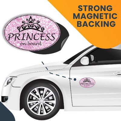 Magnet Me Up Princess On Board Pink Oval Magnet Decal, 4x6 Inches, Heavy Duty Automotive Magnet for Car Truck SUV Image 3