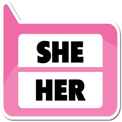 Magnet Me Up Pronoun She Her Magnet Decal, 4x5 inch, Automotive Magnet for Car, Truck, SUV Or Any Magnetic Surface, In Support of Transgender Image 1