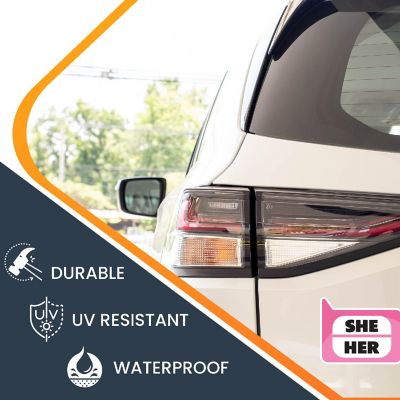 Magnet Me Up Pronoun She Her Magnet Decal, 4x5 inch, Automotive Magnet for Car, Truck, SUV Or Any Magnetic Surface, In Support of Transgender Image 2
