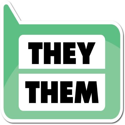 Magnet Me Up Pronoun They Them Magnet Decal, 4x5 inch, Automotive Magnet for Car, Truck, SUV Or Any Magnetic Surface, In Support of Transgender Image 1