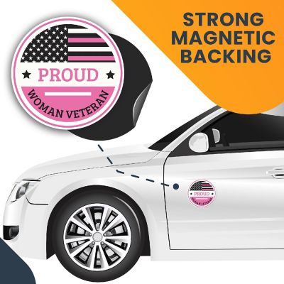 Magnet Me Up Proud Woman Veteran Military Pink Magnet Decal, 5 In, Perfect for Car, Truck, SUV Or Any Magnetic Surface, Gift, Support Women Veterans Image 3