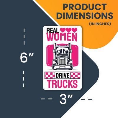 Magnet Me Up Real Women Drive Big Rig Tucks, 3x5x6 Inch, Pink, In Support of Female Truckers, Perfect for Car, Diesel Truck, SUV or Any Other Magnetic Surface Image 2