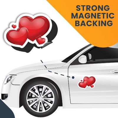 Magnet Me Up Red Hearts Magnet Decal, 6x4 Inches, Heavy Duty Automotive Magnet for Car Truck SUV Image 3