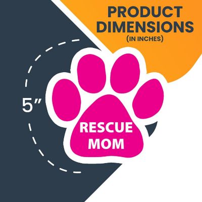 Magnet Me Up Rescue Mom Pink Pawprint Magnet Decal, 5 Inch, Heavy Duty Automotive Magnet for Car Truck SUV Image 1