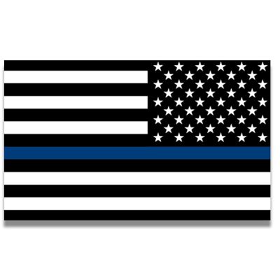 Magnet Me Up Reversed Thin Blue Line American Flag Automotive Magnet Decal, 7x12 In, for Car Truck or SUV, In Support of Police and Law Enforcement Officers Image 1