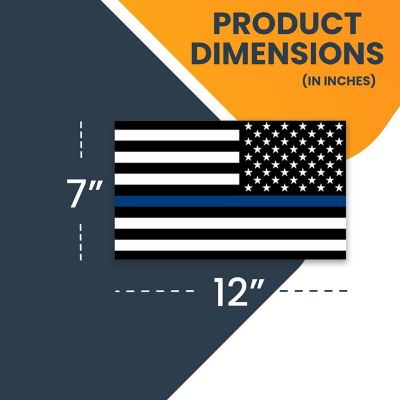 Magnet Me Up Reversed Thin Blue Line American Flag Automotive Magnet Decal, 7x12 In, for Car Truck or SUV, In Support of Police and Law Enforcement Officers Image 1