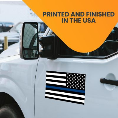 Magnet Me Up Reversed Thin Blue Line American Flag Automotive Magnet Decal, 7x12 In, for Car Truck or SUV, In Support of Police and Law Enforcement Officers Image 2