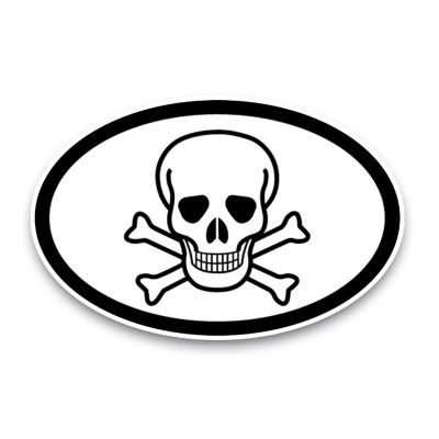 Magnet Me Up Skull and Crossbones Oval Magnet Decal, 4x6 Inches, Heavy Duty Automotive Magnet for Car Truck SUV Image 1