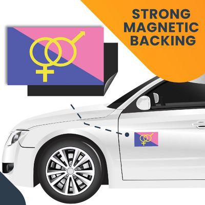 Magnet Me Up Straight Pride Flag Magnet Decal, 3x5 Inches, Pink Blue and Yellow, Heavy Duty Automotive Magnet for Car Truck SUV Image 3