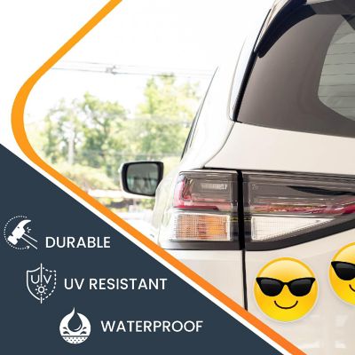 Magnet Me Up Sunglasses Cool Emoticon Magnet Decal, 5" Round, 2 Pack, Cute Self-Expression Decorative Magnet For Car, Truck, SUV, Or Any Other Magnetic Surface Image 2