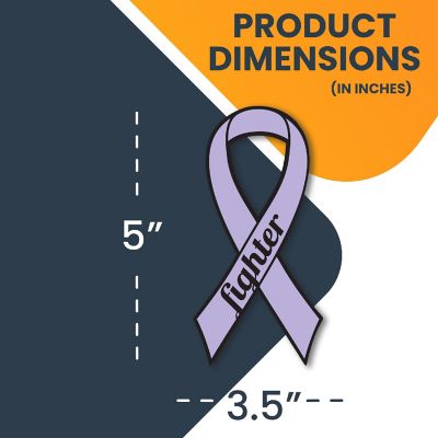 Magnet Me Up Support All Cancer Fighter Lavender Ribbon Magnet Decal, 3.5x7 Inches, Heavy Duty Automotive Magnet for Car Truck SUV Image 1