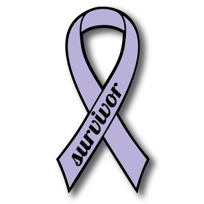 Magnet Me Up Support All Cancer Survivor Lavender Ribbon Magnet Decal, 3.5x7 Inches, Heavy Duty Automotive Magnet for Car Truck SUV Image 1