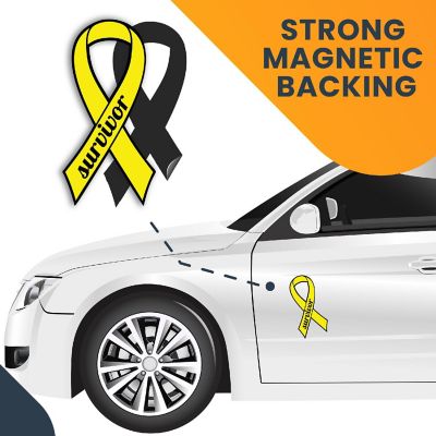 Magnet Me Up Support Bladder Cancer Survivor Yellow Ribbon Magnet Decal, 3.5x7 Inches, Heavy Duty Automotive Magnet for Car Truck SUV Image 3