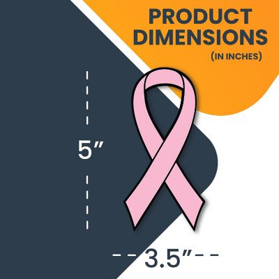 Magnet Me Up Support Breast Cancer Awareness Pink Ribbon Magnet Decal, 2 Pack, 3.5x7 Inches, Heavy Duty Automotive Magnet for Car Truck SUV Image 1