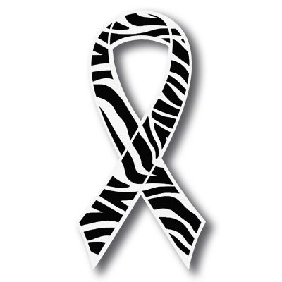 Magnet Me Up Support Carcinoid Cancer Awareness Zebra Ribbon Magnet Decal, 3.5x7 Inches, Heavy Duty Automotive Magnet for Car truck SUV Image 1