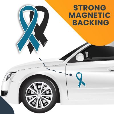 Magnet Me Up Support Cervical and Ovarian Cancer Awareness Teal Ribbon Magnet Decal, 3.5x7 Inches, Heavy Duty Automotive Magnet for Car Truck SUV Image 3