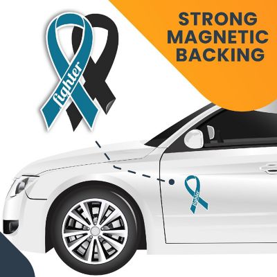 Magnet Me Up Support Cervical and Ovarian Cancer Fighter Teal Ribbon Magnet Decal, 3.5x7 Inches, Heavy Duty Automotive Magnet for Car Truck SUV Image 3