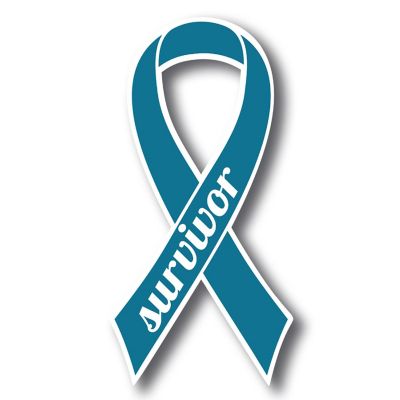 Magnet Me Up Support Cervical and Ovarian Cancer Survivor Teal Ribbon Magnet Decal, 3.5x7 Inches, Heavy Duty Automotive Magnet for Car Truck SUV Image 1