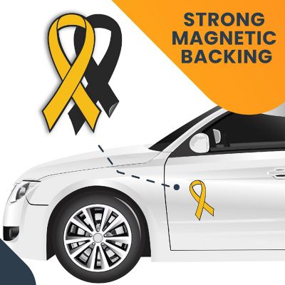 Magnet Me Up Support Childhood Cancer Awareness Gold Ribbon Magnet Decal, 3.5x7 Inches, Heavy Duty Automotive Magnet for Car Truck SUV Image 3