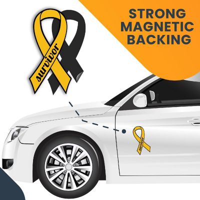 Magnet Me Up Support Childhood Cancer Survivor Gold Ribbon Magnet Decal,3.5x7 Inches, Heavy Duty Automotive Magnet for Car Truck SUV Image 3