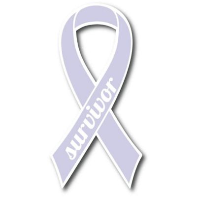 Magnet Me Up Support Esophageal and Stomach Cancer Survivor Periwinkle Ribbon Magnet Decal, 3.5x7 Inches, Heavy Duty Automotive Magnet for Car Truck SUV Image 1