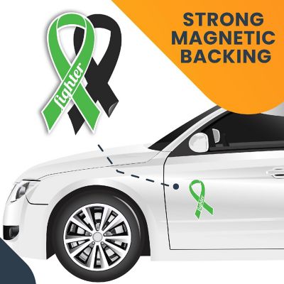 Magnet Me Up Support Gallbladder Cancer Fighter Kelly Green Ribbon Magnet Decal, 3.5x7 Inches, Heavy Duty Automotive Magnet for Car Truck SUV Image 3