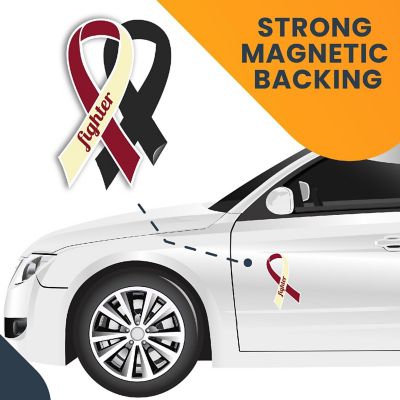 Magnet Me Up Support Head and Neck Cancer Fighter Burgundy and Ivory Ribbon Magnet Decal, 3.5x7 Inches, Heavy Duty Automotive Magnet for Car Truck SUV Image 3