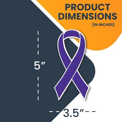 Magnet Me Up Support Hodgkins Lymphoma and Testicular Cancer Awareness Violet Ribbon Magnet Decal, 3.5x7 Inches, Heavy Duty Automotive Magnet for Car Truck SUV Image 1