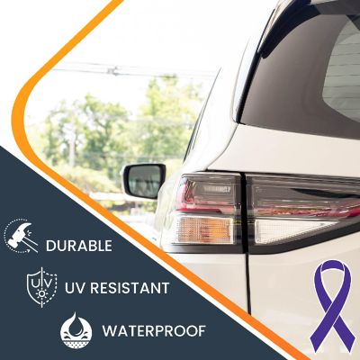 Magnet Me Up Support Hodgkins Lymphoma and Testicular Cancer Awareness Violet Ribbon Magnet Decal, 3.5x7 Inches, Heavy Duty Automotive Magnet for Car Truck SUV Image 2
