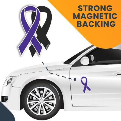 Magnet Me Up Support Hodgkins Lymphoma and Testicular Cancer Awareness Violet Ribbon Magnet Decal, 3.5x7 Inches, Heavy Duty Automotive Magnet for Car Truck SUV Image 3