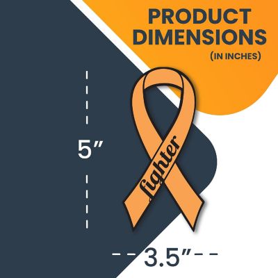 Magnet Me Up Support Leukemia and Kidney Cancer Fighter Orange Ribbon Magnet Decal, 3.5x7 Inches Heavy Duty Automotive Magnet for car Truck SUV Image 1