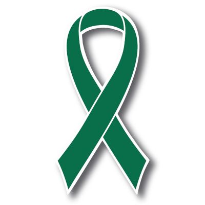 Magnet Me Up Support Liver Cancer Awareness Green Ribbon Magnet Decal, 3.5x7 Inches, Heavy Duty Automotive Magnet for Truck SUV Image 1