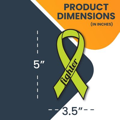 Magnet Me Up Support Non Hodgkins Lymphoma Cancer Fighter Lime Ribbon Magnet Decal, 3.5 x7 Inches, Heavy Duty Automotive Magnet for Car Truck SUV Image 1