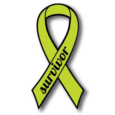 Magnet Me Up Support Non Hodgkins Lymphoma Cancer Survivor Lime Ribbon Magnet Decal, 3.5x7 Inches, Heavy Duty Automotive Magnet for Car Truck SUV Image 1