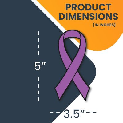 Magnet Me Up Support Pancreatic and Leiomyosarcoma Cancer Awareness Purple Ribbon Magnet Decal, 3.5x7 Inches, Heavy Duty Automotive Magnet for car Truck SUV Image 1