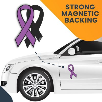 Magnet Me Up Support Pancreatic and Leiomyosarcoma Cancer Awareness Purple Ribbon Magnet Decal, 3.5x7 Inches, Heavy Duty Automotive Magnet for car Truck SUV Image 3