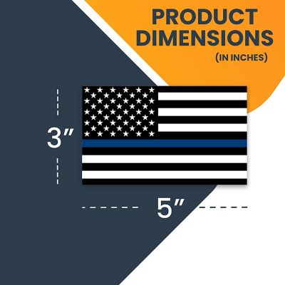 Magnet Me Up Thin Blue Line American Flag Magnet Decal, 3x5 inches, 2 Pack, Automotive Magnet for Car Truck SUV, in Support of Law Enforcement Officers Image 1