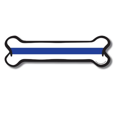 Magnet Me Up Thin Blue Line Dog Bone Magnet Decal, 2x7 Inches, Heavy Duty Automotive Magnet for Car Truck SUV, In Support of Police and Law Enforcement Officers Image 1