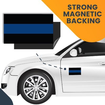 Magnet Me Up Thin Blue Line Magnet Decal, 3x5 inches, Black and Blue, Automotive Magnet for Car Truck SUV, in Support of Police and Law Enforcement Officers Image 3