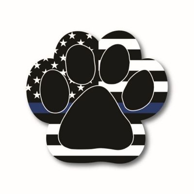 Magnet Me Up Thin Blue Line Pawprint Magnet Decal, 5 inch, Heavy Duty Automotive Magnet for Car Truck SUV Image 1